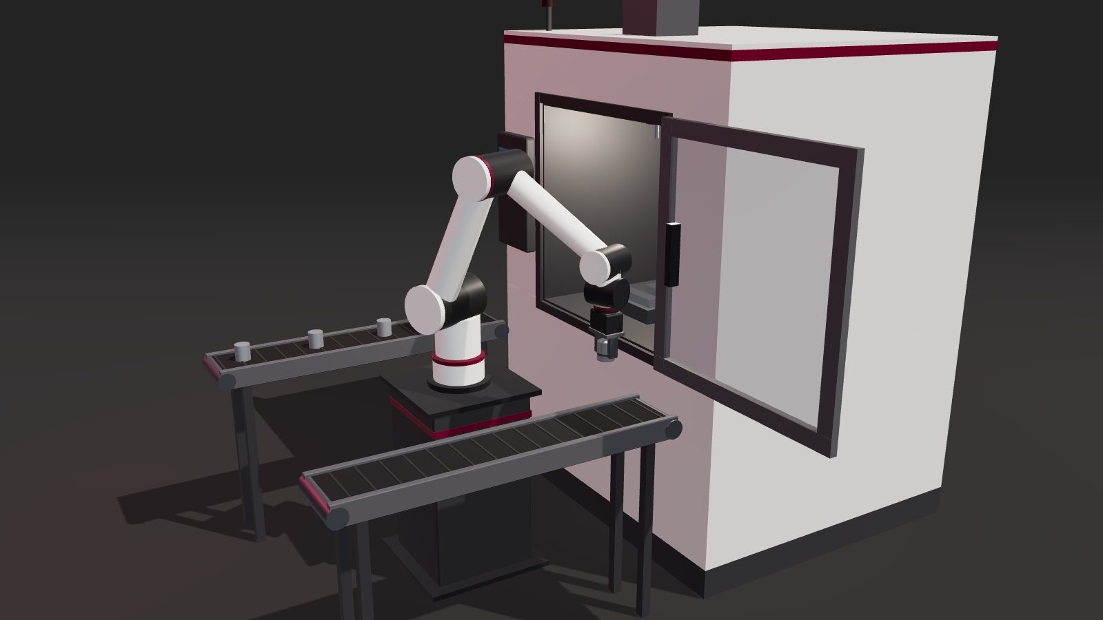 Robot cell for machine tending