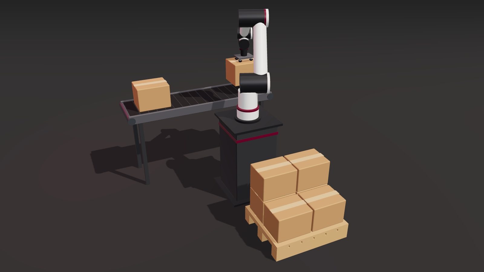 Robot cell for palletizing
