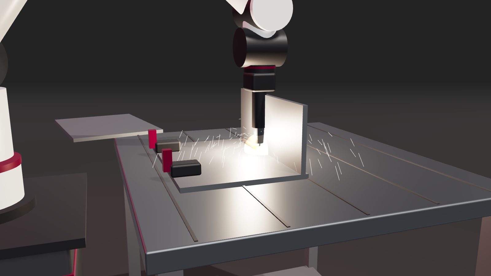 Robot cell for welding